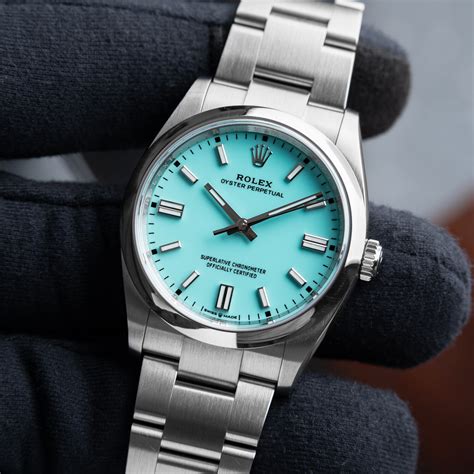 rolex oyster perpetual 36mm turquoise tiffany style dial|rolex oyster perpetual 126000.